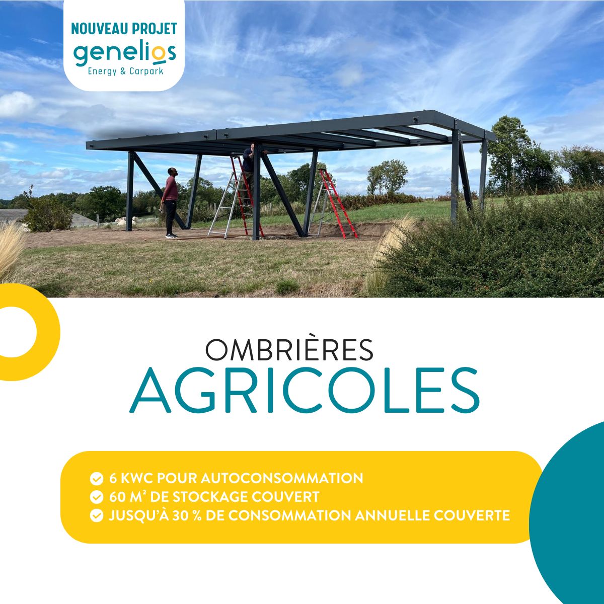 Ombrières agricoles – Nouvelle installation dans le Puy-de-Dôme !